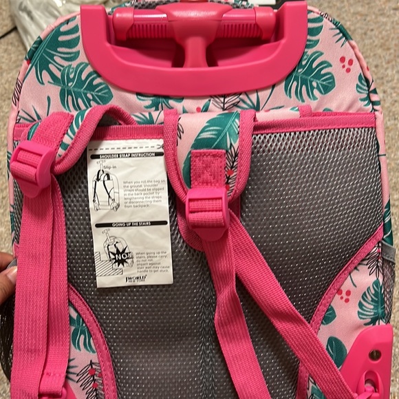 NWT JWorld Pink Rolling Backpack - Picture 7 of 13